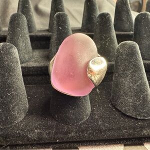 Uno de 50, large, pink, frosted ring, size 6!